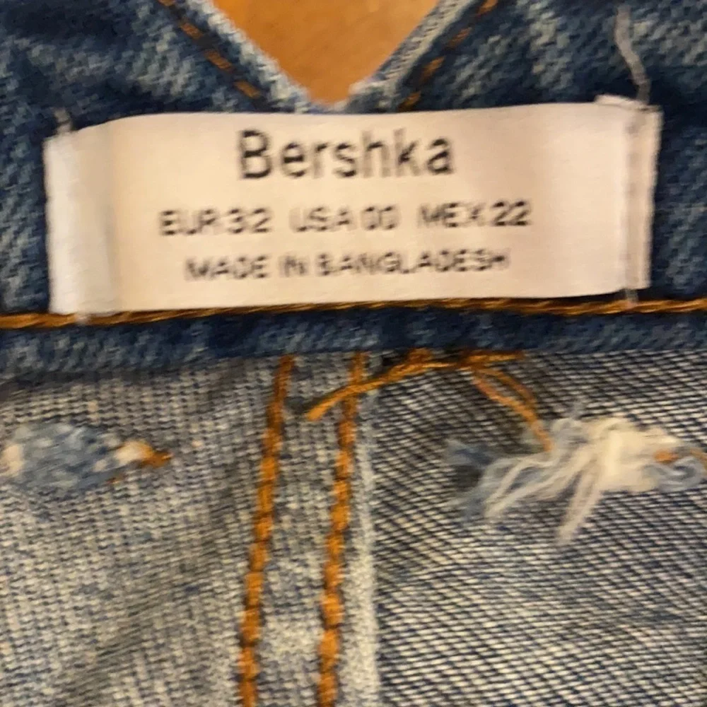 Bershka Mom High Rise Raw Hem Stripe Jeans